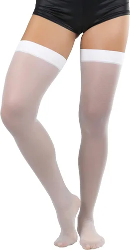 Vista 30 de ToBeInStyle Medias de red atemporales con costura trasera para mujer