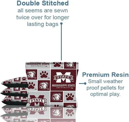 Vista 2 de BackYardGamesUSA Cornhole BEANBAGS Made w Minnesota Fabric 8 Regulation Game Toss Bags Style 51