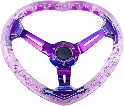 Vista 5 de Volante de Carreras de Acrílico Universal con Diseño en Forma de Corazón Volante Apto para la Mayoría de Vehículos, Coches de Carreras, RZR, Club