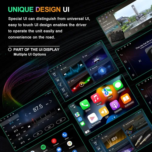 Vista 3 de CUSP Radio estéreo de coche de doble DIN de 10.1 pulgadas, unidad principal Android con CarPlay inalámbrico y Android Auto, 4 GB de RAM 64 GB ROM