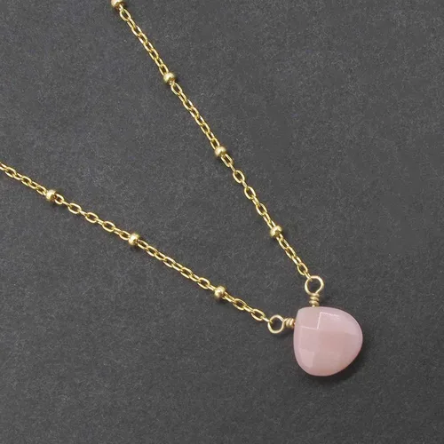 Vista 40 de Collar con colgante de piedra natal con piedra preciosa genuina, relleno de oro de 14 quilates, 18 pulgadas