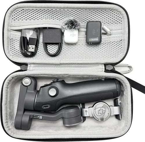 Vista 2 de Estuche de transporte para DJI Osmo Mobile 8/7P / 7/SE, bolsa de almacenamiento para DJI OM 7P/7/OM6/SE y accesorios