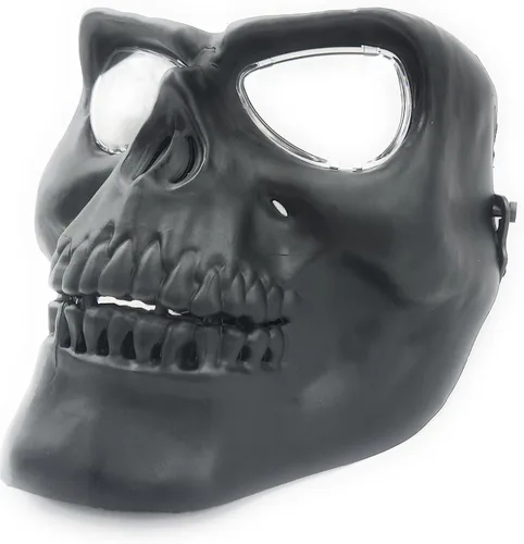 Vista 4 de Máscara de calavera completa máscara de cara aterradora fiesta de Halloween esqueleto cosplay disfraz - negro