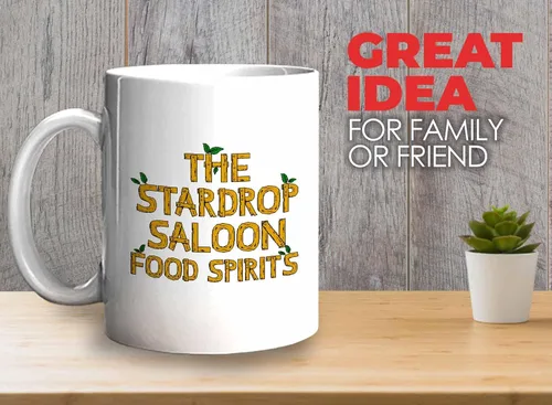 Vista 2 de Bubble Hugs Taza de café para videojuegos The Stardrop Saloon Food Spirits - Farming Country Adventure Gaming Gamer Stardew Pelican Town 11 onzas