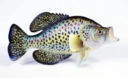 Vista 5 de LX Pintado a mano estatua de Crappie Juego Fish Replica 15" Pequeño Punto