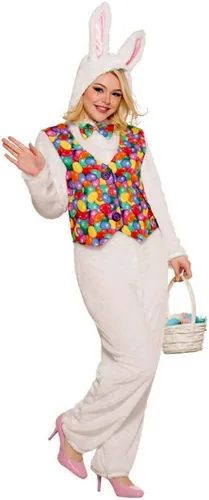 Vista 2 de Forum Novelties Inc - Traje de conejo de Pascua con chaleco para adultos STD