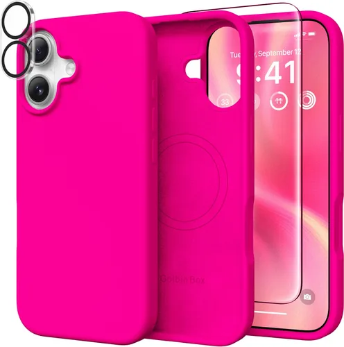 Vista 19 de GolbinBox - Funda magnética para iPhone 17e/16e, funda de silicona, color Verde militar