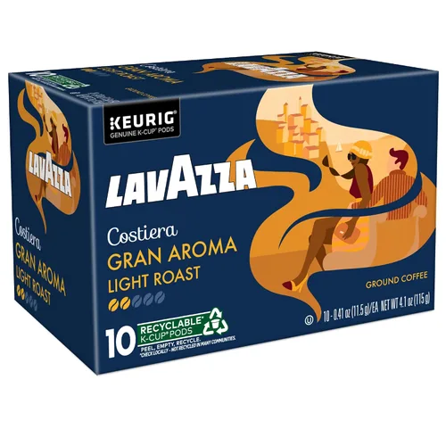 Vista 11 de Lavazza Costiera Gran Aroma, Cápsulas Keurig K-Cup de una sola porción, café tostado ligero, caja de 60 unidades (6 paquetes de 10)