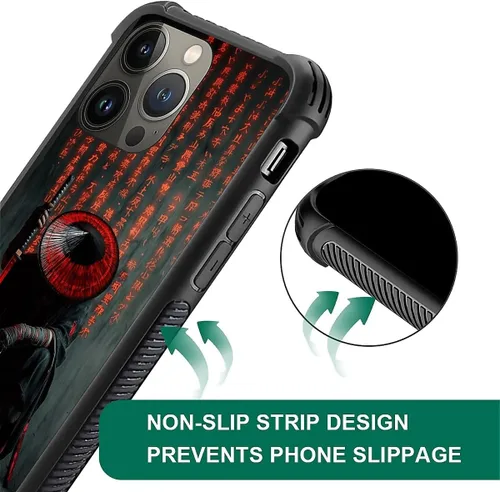 Vista 4 de Funda compatible con iPhone 12 Pro Max, patrón Samurai para niños y hombres, funda antiarañazos a prueba de golpes para iPhone 12 Pro Max de 6.7