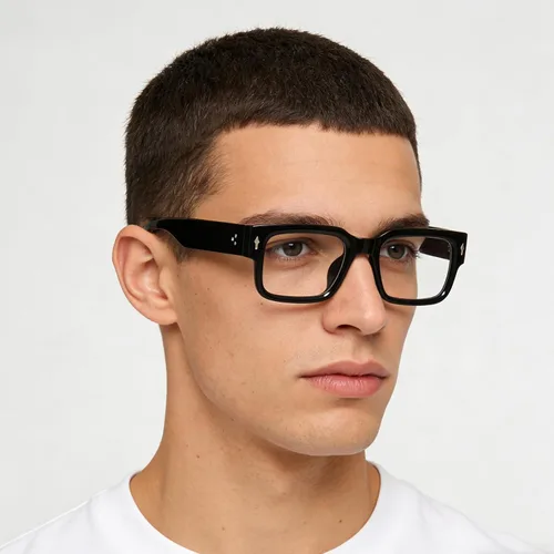 Vista 2 de PORADAY Gafas rectangulares para mujeres y hombres, lentes de luz azul, anteojos cuadrados negros