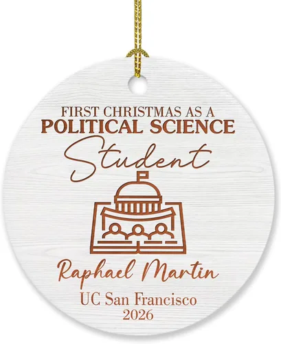 Vista 26 de Adorno de estudiante de primera Navidad como oficial de policía, adorno de Navidad personalizado para estudiantes de primer año, adorno de Navidad