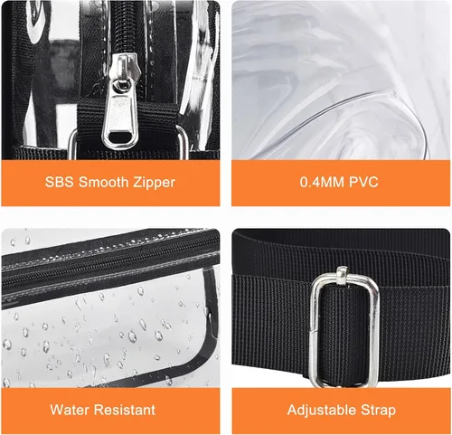 Vista 6 de MAY TREE Clear Bag for Stadium Events Clear Messenger Bag Suitable for Concert Outfits and Sports Events