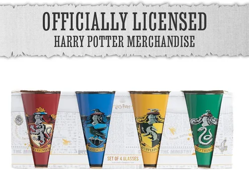 Vista 6 de Paladone Harry Potter Hogwarts House Crest - Juego de 4 vasos - Producto