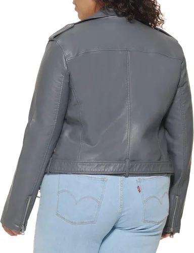Vista 4 de Levi's Women's Faux Leather Belted Motorcycle Jacket (Standard & Plus Sizes)