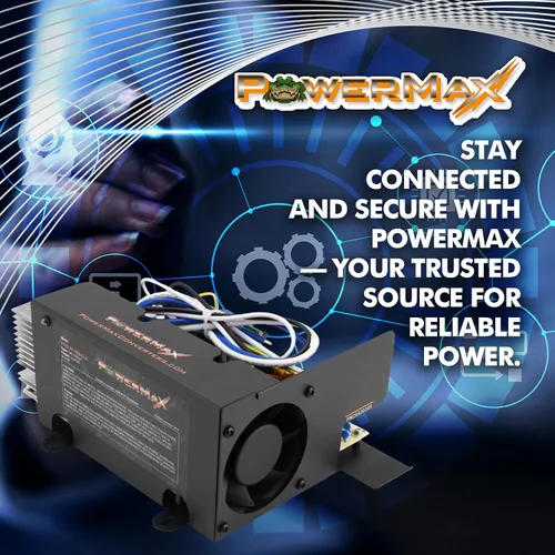 Vista 2 de PowerMax PM3-55 Cargador convertidor de potencia RV – 110 VCA a 12 voltios, fuente de alimentación de conmutación regulada universal, serie PM3