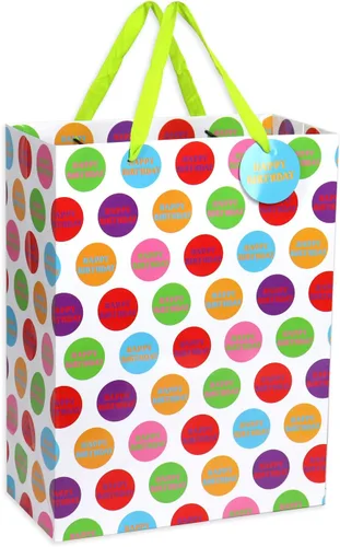 Vista 6 de 12 bolsas de regalo de cumpleaños, grandes, medianas y pequeñas, surtido de bolsas de regalo para niños, niñas, mujeres, hombres (tamaños surtidos)