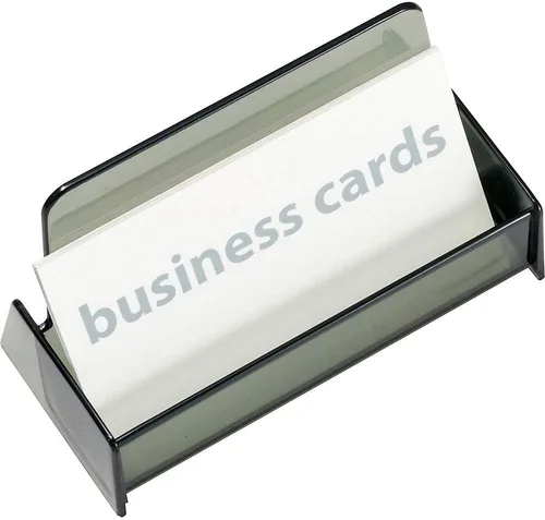 Vista 2 de Officemate Soporte para tarjetas de visita, capacidad para hasta 50 tarjetas, humo (97833)