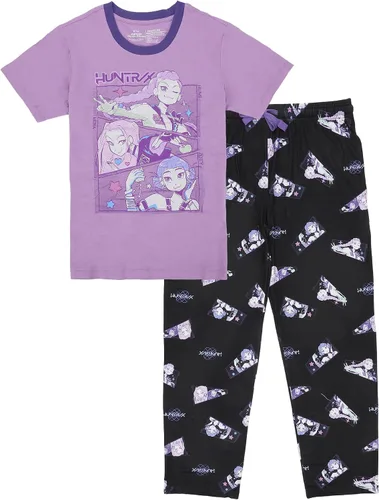 Vista 2 de Bioworld Conjunto de pijama AOP de personajes Demon Hunters de KPop para mujer
