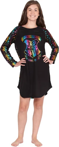 Vista 3 de Harry Potter Camisón raglán con holograma arcoíris Hogwarts para niñas