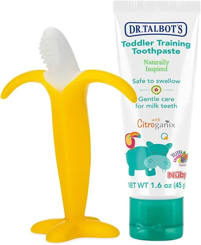 Vista 8 de Dr. Talbot's - Cepillo de dientes de entrenamiento para niños pequeños, paquete de 2 Elefante y cocodrilo