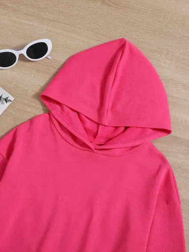 Vista 5 de Floerns Sudadera con capucha de manga larga con estampado gráfico de corazón para niñas