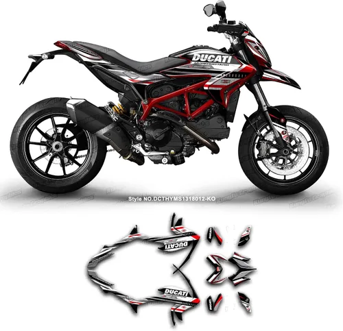 Vista 29 de Kit de adhesivos personalizados para Hypermotard Hyperstrada 821 2013 2014 2015 2016, DCTHYMS1318003-KO