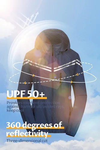 Vista 5 de CREATMO US Chaqueta impermeable para mujer, para correr, reflectante, rompevientos con capucha desmontable