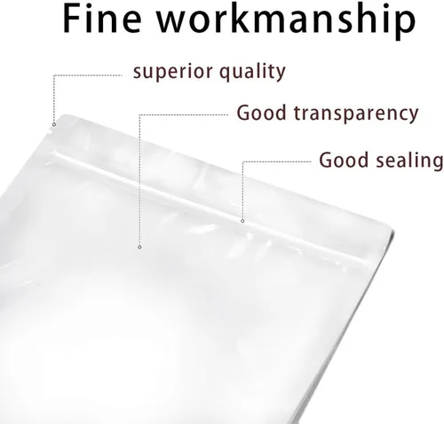 Vista 9 de SixWe Paquete de 100 bolsas reutilizables de polietileno transparente (PE), autoadhesivas, para almacenamiento de alimentos, 3.6 x 5.5 + 2.4