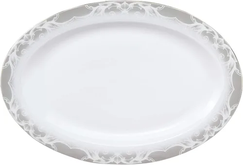 Vista 3 de Elegante y elegante juego de vajilla de porcelana de hueso de 50 piezas para organizar fiestas y eventos para 8 personas, cachemira, 50 piezas