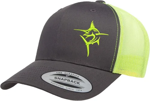 Vista 28 de Embroidered Swordfish Trucker Hat for Men & Women – Adjustable Mesh Back Snapback Baseball Cap for Fishing Negro-swwt