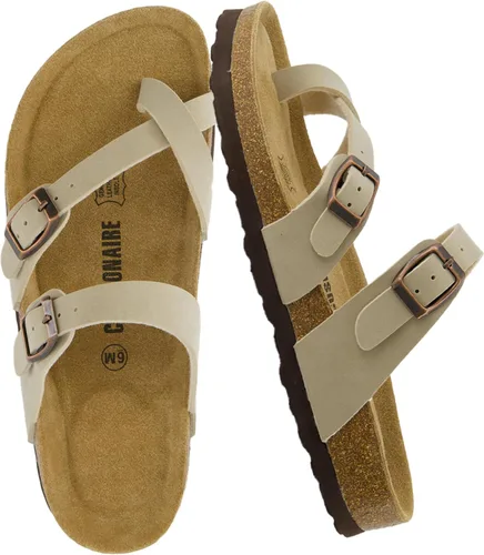 Vista 23 de CUSHIONAIRE Luna - Sandalias con plantilla de corcho para mujer con correas Negro