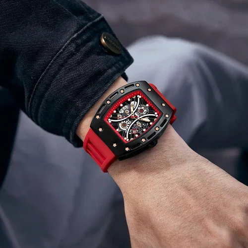 Vista 4 de MF MINI FOCUS Watch Wristwatch Fashion Hollow Big Dial Luminous Waterproof Sport Analog Quartz Business Mens Watches Silicon Strap Dress Watch