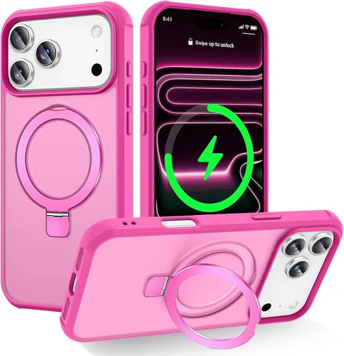 Vista 55 de CHAOFEnG Funda magnética compatible con iPhone 11 con soporte, prueba de caídas de grado militar, compatible con imán, anillo translúcido, parte