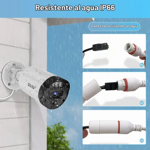 Vista 8 de Almacenamiento de 90 días y audio de 2 vías: sistema de cámara de seguridad con cable para exteriores, sistemas de cámara de seguridad con cable