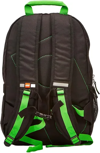 Vista 5 de Mochila escolar LEGO NINJAGO para niños, bolsa para libros, para viajes, para ir y venir, para el regreso a la escuela, para niños y niñas, Verde