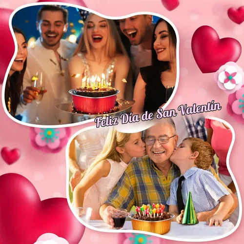 Vista 5 de Honeydak 100 juegos de moldes para hornear con forma de corazón, mini molde de aluminio de 3.4 onzas, lata desechable para cupcakes con tapas