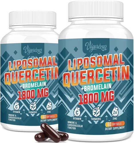 Vista 8 de Fitosoma de quercetina liposomal, quercetina con bromelina, zinc y vitamina C, complejo de fitosomas bioactivos, absorción 20 veces mayor - 60