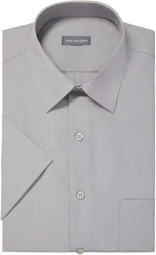 Vista 3 de Van Heusen Camisa de vestir de manga corta para hombre, ajuste regular, popelina sólida