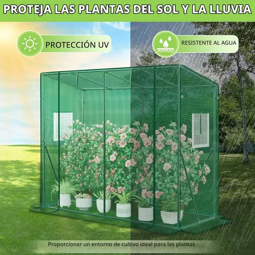 Vista 3 de SPECILITE Invernadero resistente para exteriores, casa verde portátil con cubierta gruesa de polietileno, puerta enrollable con cremallera y 2