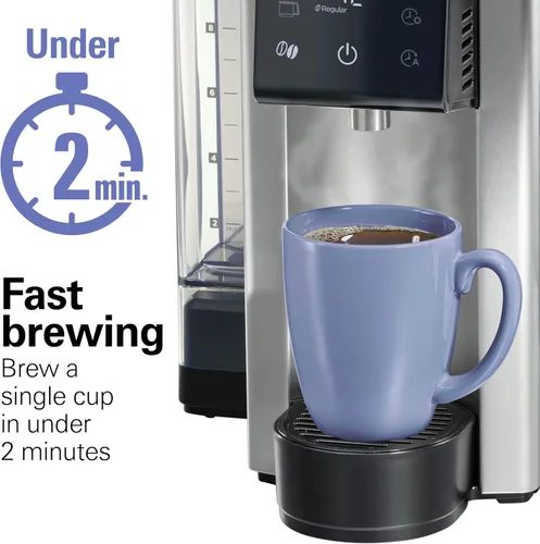 Vista 7 de Hamilton Beach FlexBrew Advanced 5-en-1 Cafetera Térmica Programable de 12 Tazas de Goteo y Porción Individual para Café Caliente y Helado, Depósito