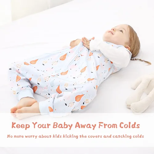 Vista 5 de WONDAY Toddler Sleep Sack with Feet, 0.5 TOG Wearable Blanket Pera