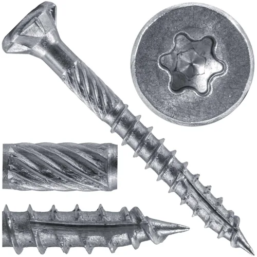 Vista 70 de 8 x 1 revestimiento exterior recubierto de bronce, tornillo de madera multiusos compatible con ACQ, cabeza plana Torx/Star Drive de 1 libra, 288