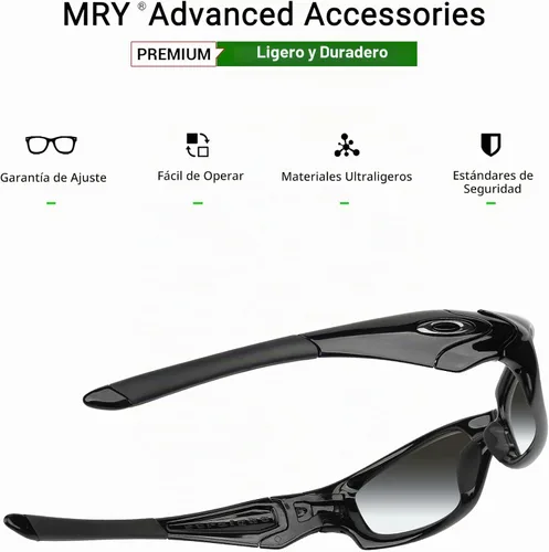 Vista 3 de Mryok Auriculares de repuesto para gafas de sol Oakley Straight Jacket 2007 - Opciones Negro