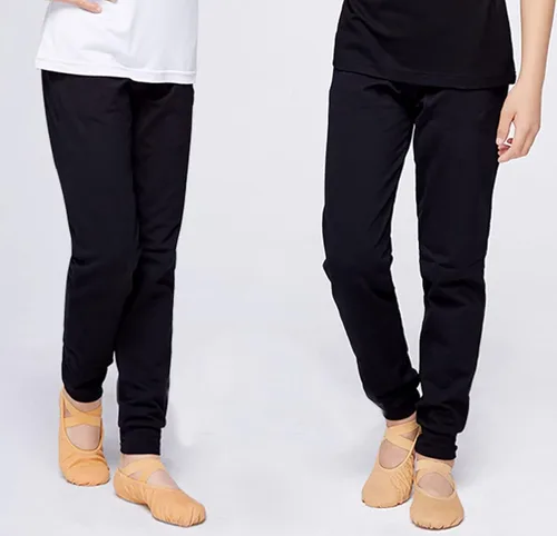 Vista 4 de NABER Pantalones deportivos de cintura elástica para niños, pantalones deportivos para ejercicio, pantalones de baile de 4 a 13 años