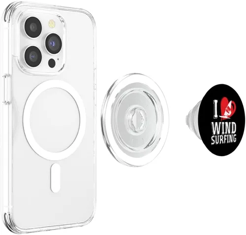 Vista 4 de Windsurfing Love Windsurf Surfing Windsurfer PopSockets MagSafe PopGrip for iPhone