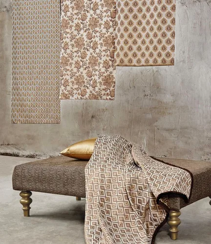 Vista 7 de Lujosa tela de jacquard de alta calidad para tapicería, tratamientos de ventanas, manualidades, ancho de 54 pulgadas, tela de The Yard (dorado)