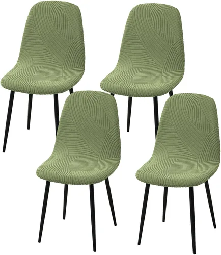 Vista 14 de HAOYONG Fundas para silla de comedor modernas de mediados de siglo, funda estampada para silla sin brazos, fundas elásticas para cocina, oficina