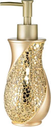 Vista 11 de Zahari Home Dispensador de jabón/loción Sinatra Diseño único de mosaico de vidrio brillante, negro