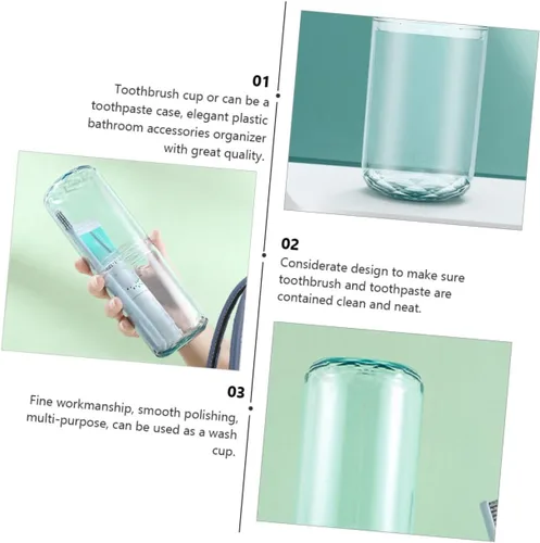 Vista 8 de DOITOOL Estuche para cepillos de dientes de viaje de plástico transparente para cepillos de dientes, contenedor portátil para cepillos de dientes