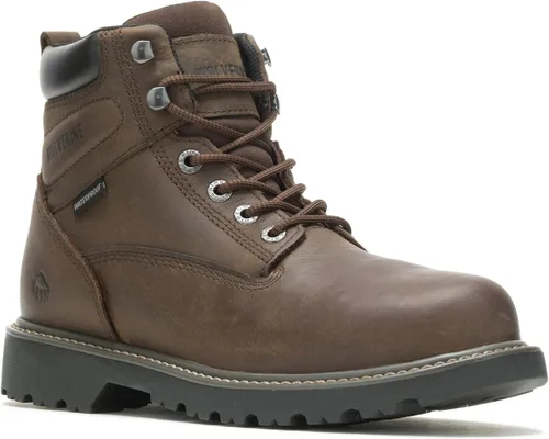 Vista 2 de Wolverine Floorhand Botas de trabajo impermeables con punta de acero de 6 pulgadas Marrón oscuro